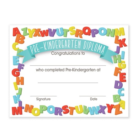 pre k diplomas with alphabet border andersons