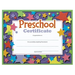 Preschool Certificate with Stars