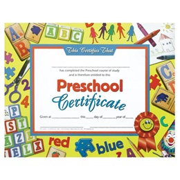 Preschool Certificate - Blocks