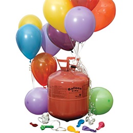 Disposable Helium Tank with 50 Balloons and Ribbon