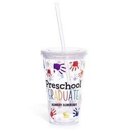 Handprints Preschool Graduate Custom Tumbler
