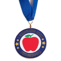 2 in. Apple and Stars I Graduated From Preschool Medallion