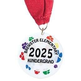 Full-color Custom Graduation Medallion-Colorful Paws