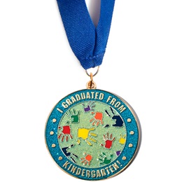 Handprints Glitter I Graduated From Kindergarten Medallion