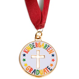 Kindergarten Graduate with Die-cut Cross Medallion