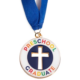 Cut Out Cross Preschool Graduate Medallion