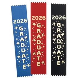2 in. x 10 in. Gold Foil Graduate Ribbon With Year
